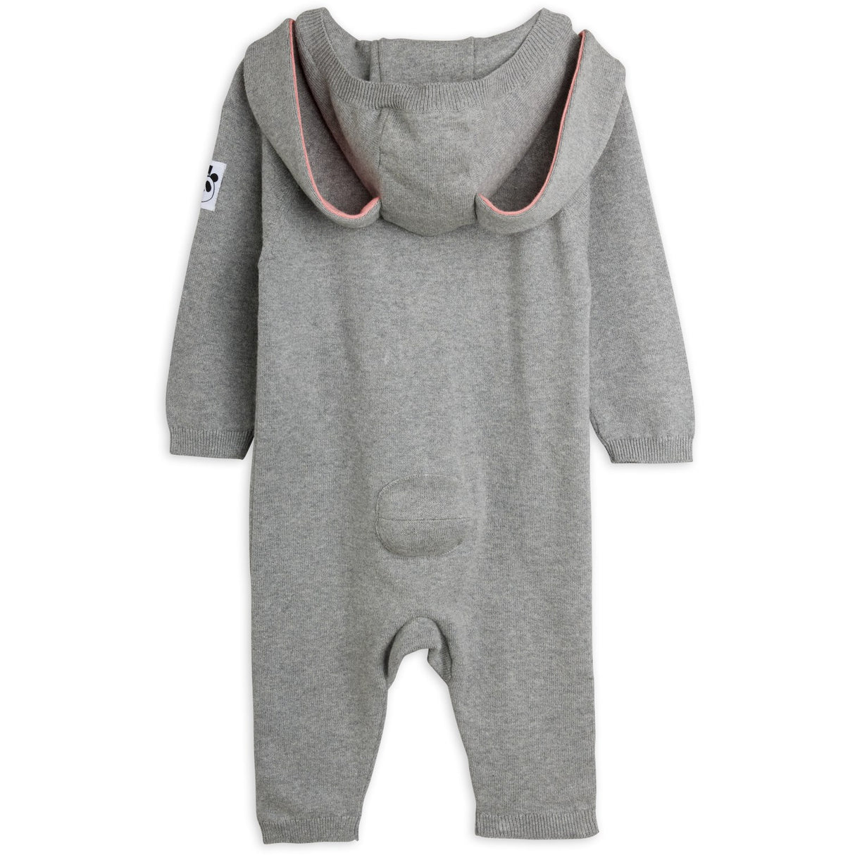 Mini Rodini Grey Melange Rabbit Ear Fine Strik Baby Buksedragt