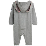 Mini Rodini Grey Melange Rabbit Ear Fine Strik Baby Buksedragt