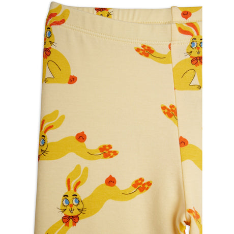 Mini Rodini Yellow Rabbits AOP Leggings