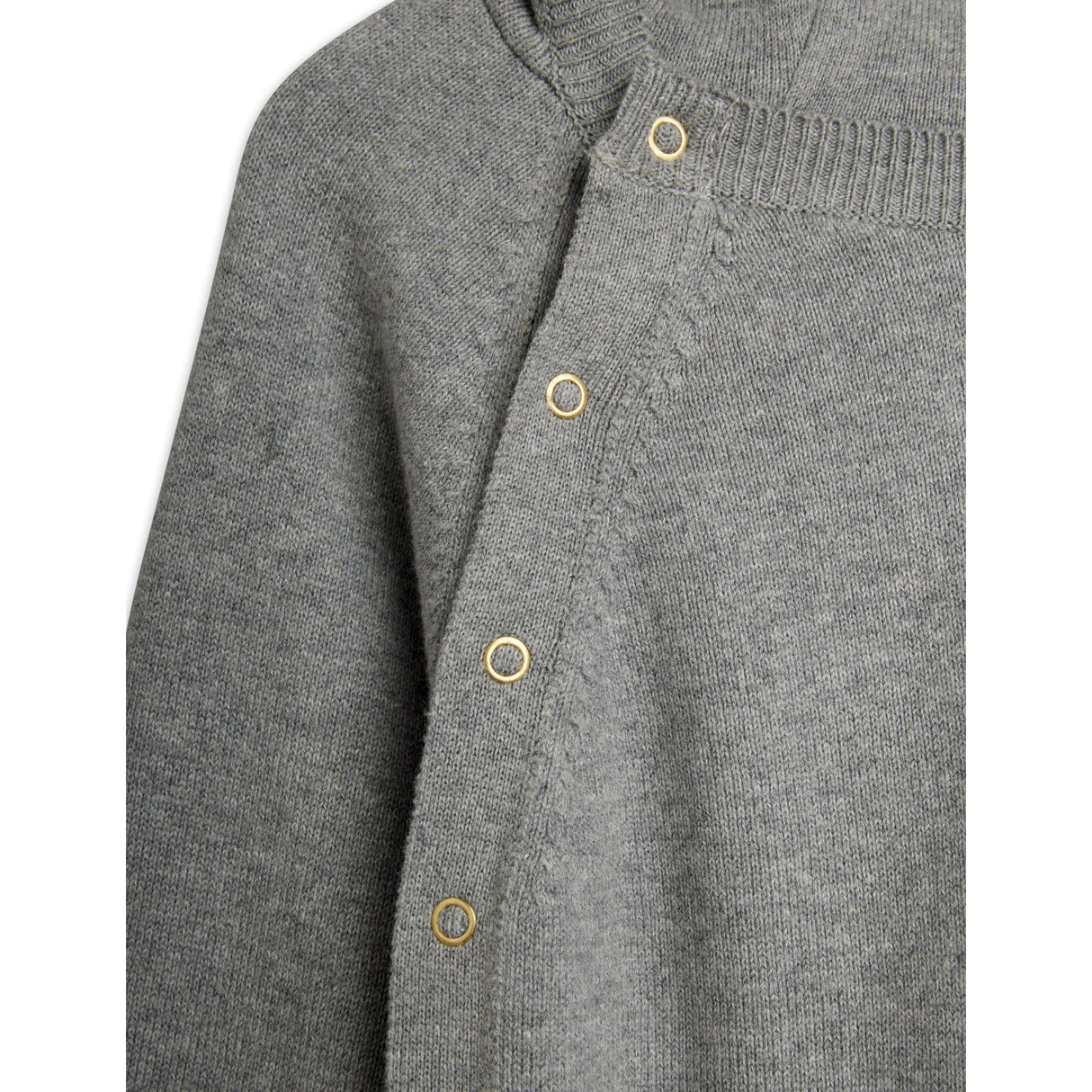 Mini Rodini Grey Melange Rabbit Ear Fine Strik Baby Buksedragt