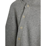 Mini Rodini Grey Melange Rabbit Ear Fine Strik Baby Buksedragt