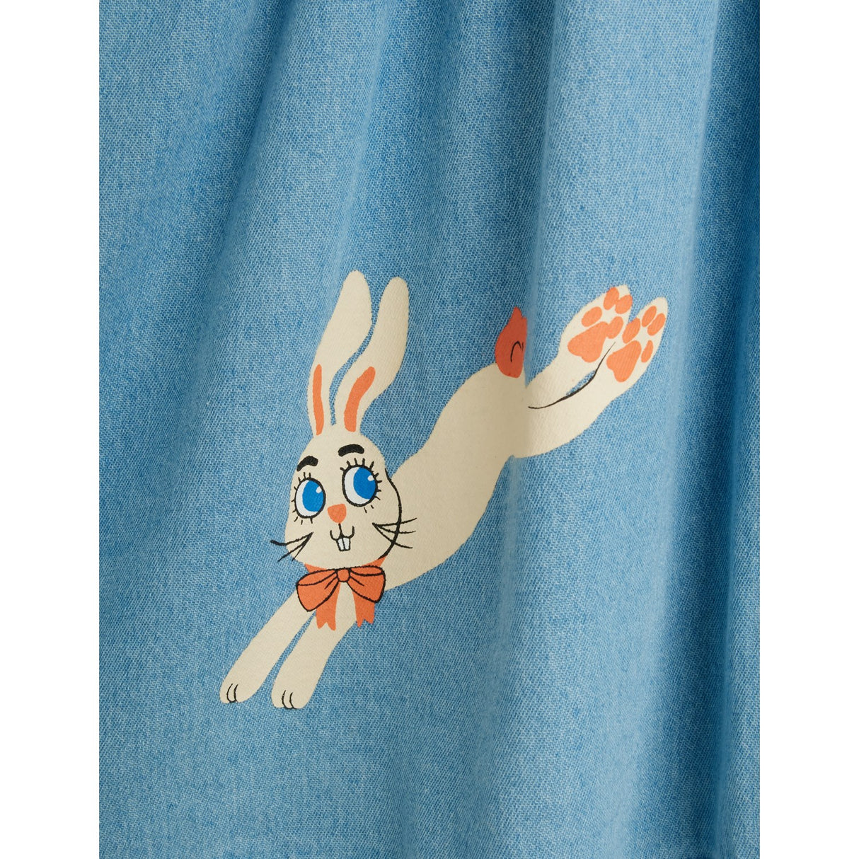 Mini Rodini Blue Lw Denim Rabbit Sp Woven Kjole