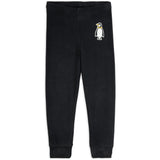 Mini Rodini Black Penguin Patch Microfleece Trousers
