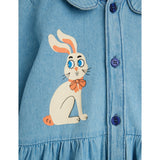 Mini Rodini Blue Lw Denim Rabbit Sp Woven Kjole
