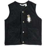 Mini Rodini Black Penguin Patch Microfleece Vest