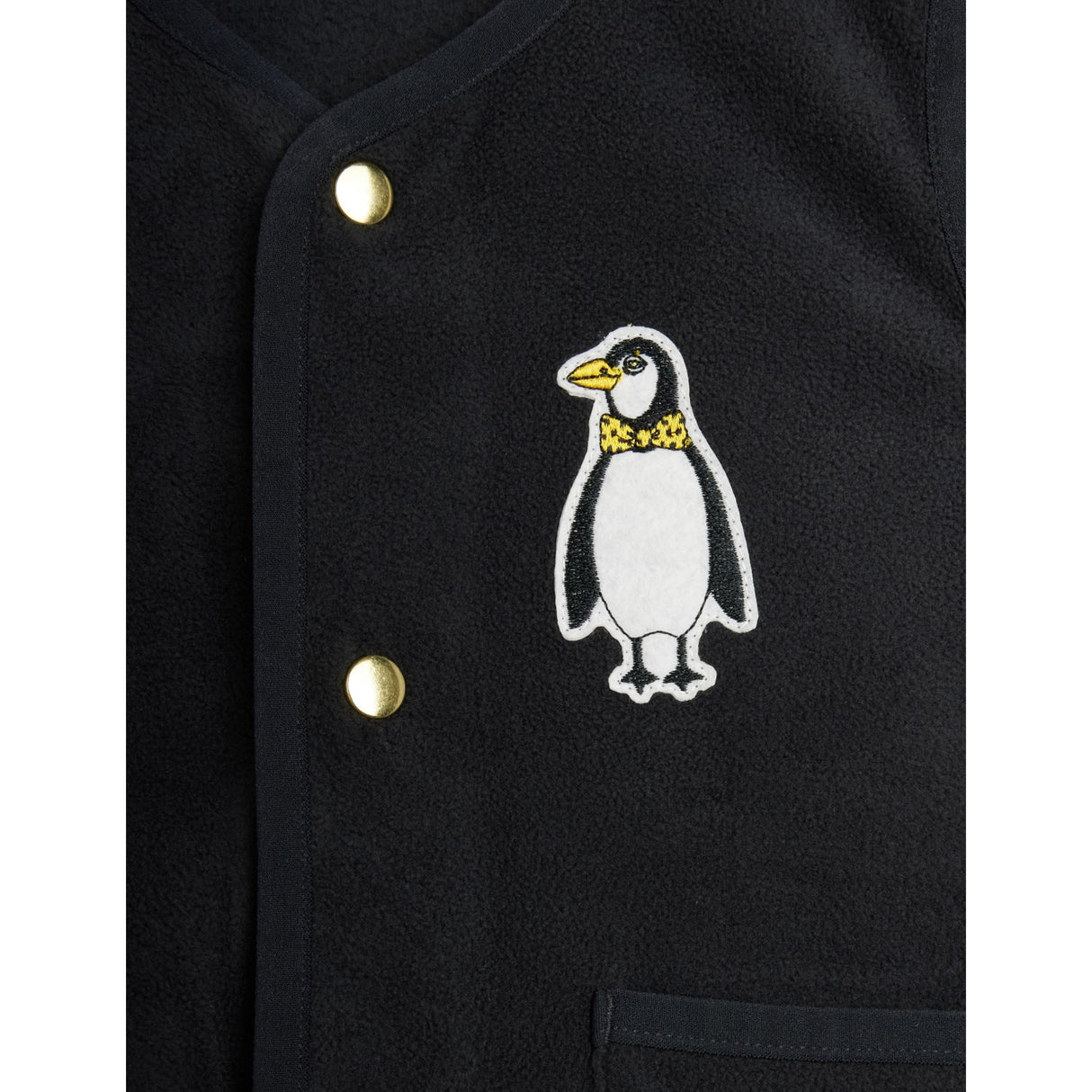 Mini Rodini Black Penguin Patch Microfleece Vest