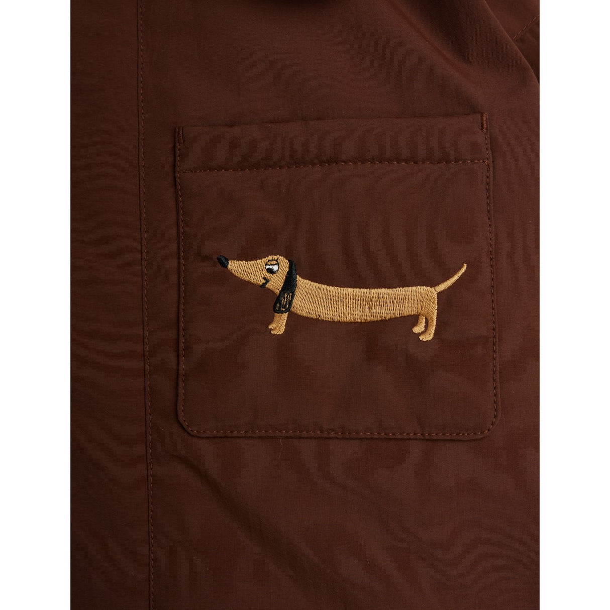 Mini Rodini Brown Vatteret Nylon Parka Med Faux Pels Krave