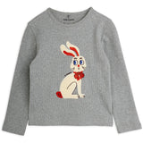 Mini Rodini Grey Melange Rabbit Application Ls Top