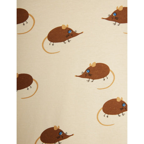 Mini Rodini Beige Elephant Shrew AOP Ls Tee