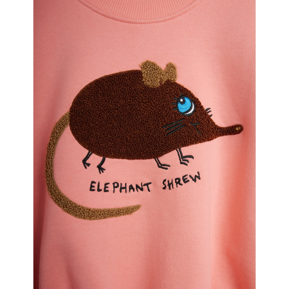 Mini Rodini Pink Elephant Shrew Chenille Sweatshirt