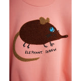 Mini Rodini Pink Elephant Shrew Chenille Sweatshirt
