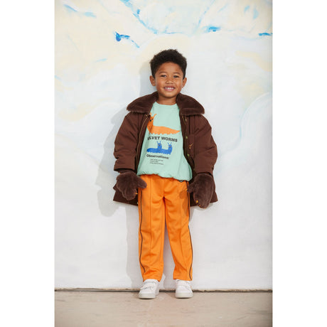 Mini Rodini Brown Vatteret Nylon Parka Med Faux Pels Krave