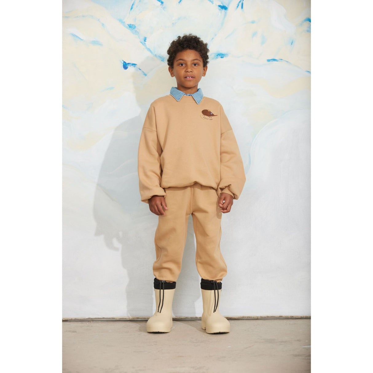 Mini Rodini Beige Elephant Shrew Emb Sweatshirt