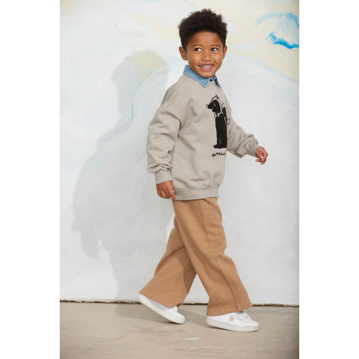 Mini Rodini Brown Panther Sp Melange Sweatpants