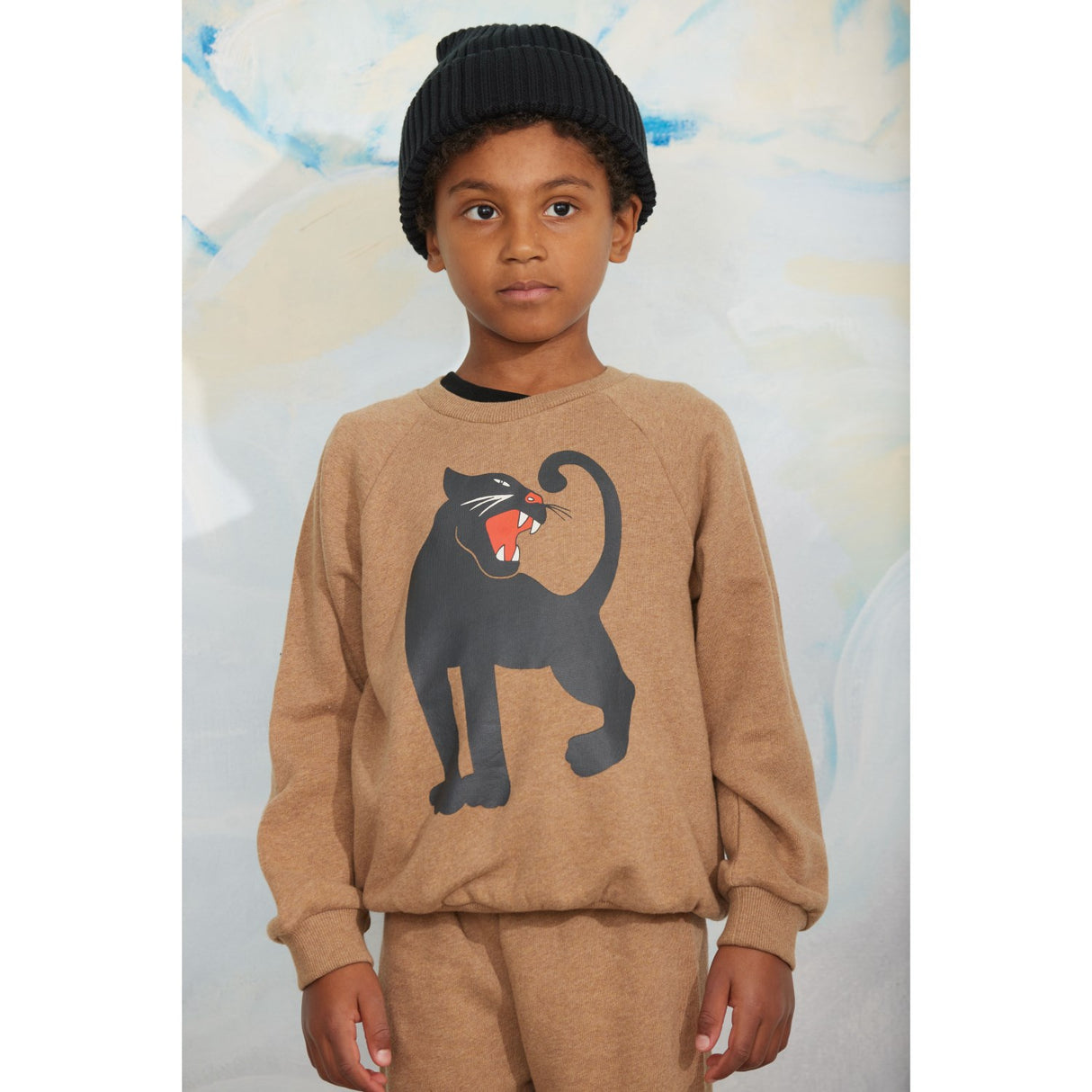 Mini Rodini Brown Panther Sp Melange Sweatshirt