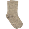 Mp Danmark Light Brown Melange Uld Rib Strømper