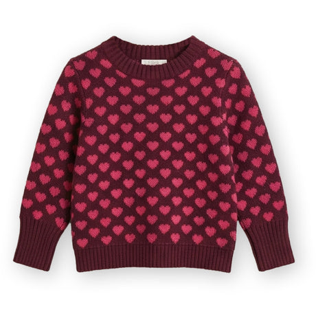 Fliink Burgundy / Red Bud Janie Cashmere Heart Pullover