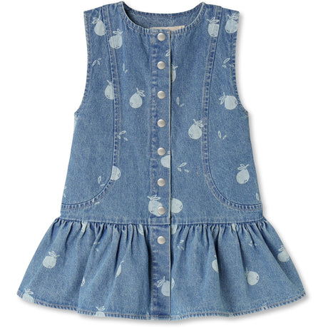 Fliink Medium Blue Aop Don Denim Spencer Kjole