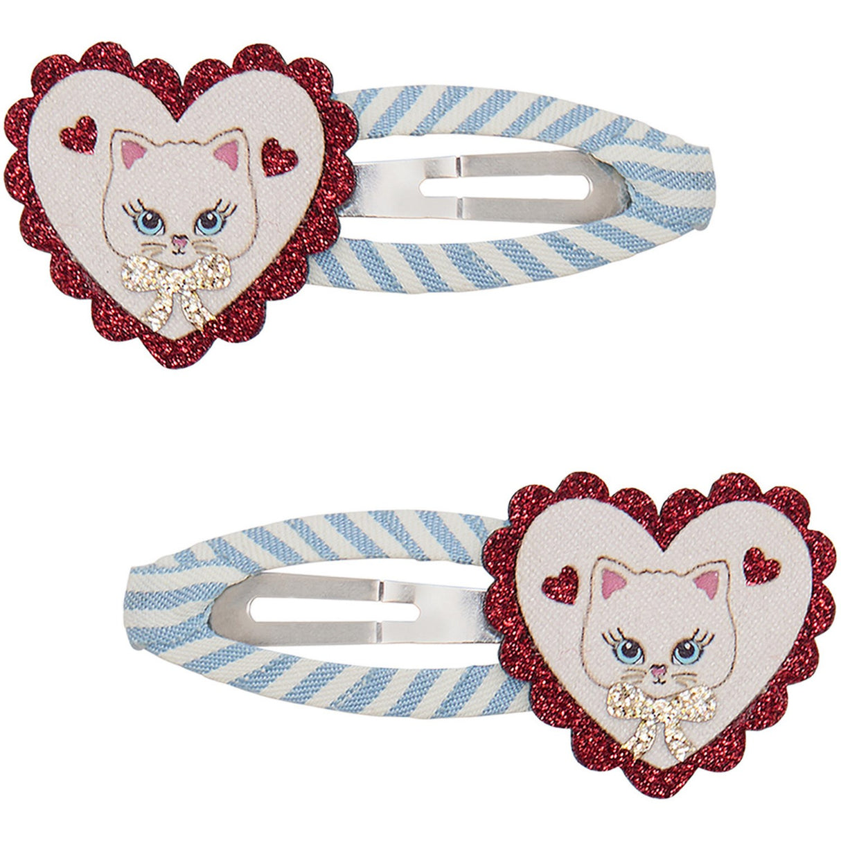 Mimi & Lula 2 Hårspænder - Large Scalloped Heart