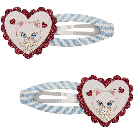 Mimi & Lula 2 Hårspænder - Large Scalloped Heart