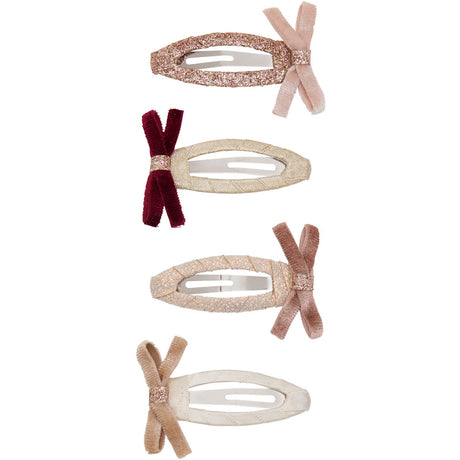 Mimi & Lula 4 Hårspænder - Skinny Velvet Bow