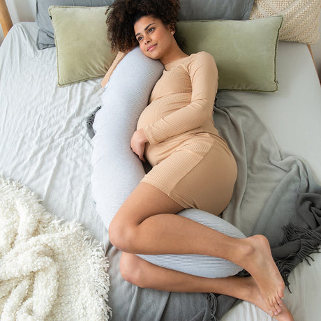 Doomoo Striped Grey Nursing & Pregnancy Pude
