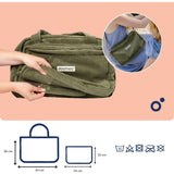 Doomoo Corduroy Khaki Diaper Taske Med 8 Tilbehør