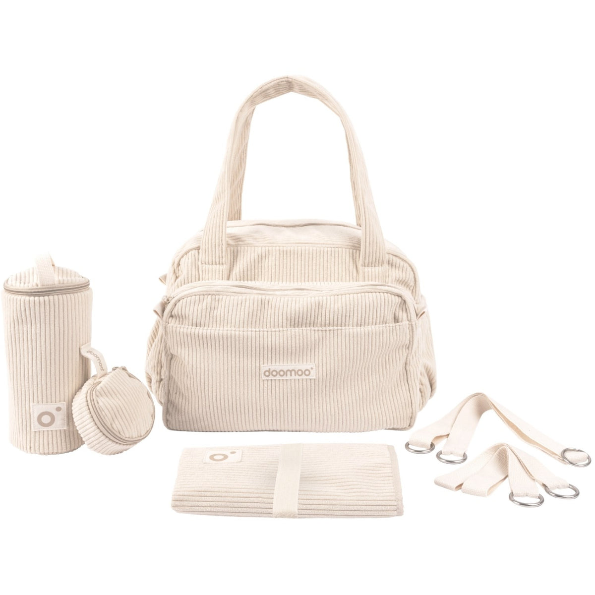 Doomoo Corduroy Sand Diaper Taske Med 8 Tilbehør