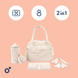 Doomoo Corduroy Sand Diaper Taske Med 8 Tilbehør