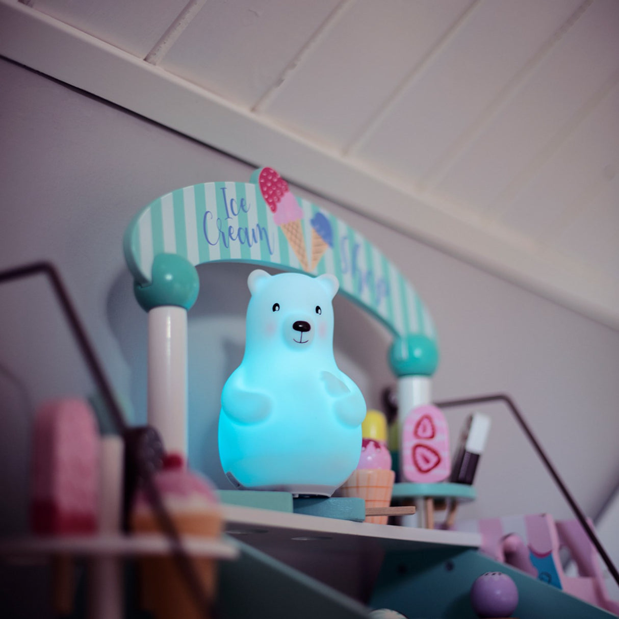 Pabobo White Bear Night Light Med Colour Sensor