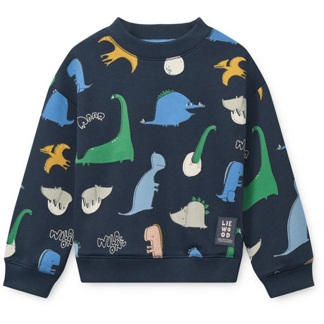 LIEWOOD Dino Roar / Classic Navy Ridley Printed Sweatshirt