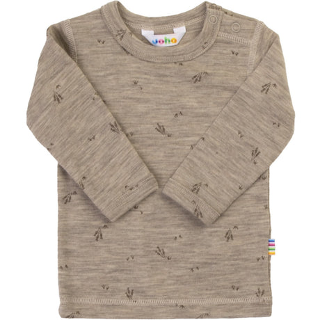 Joha Beige Mel. Bluse Med Lange Ærmer