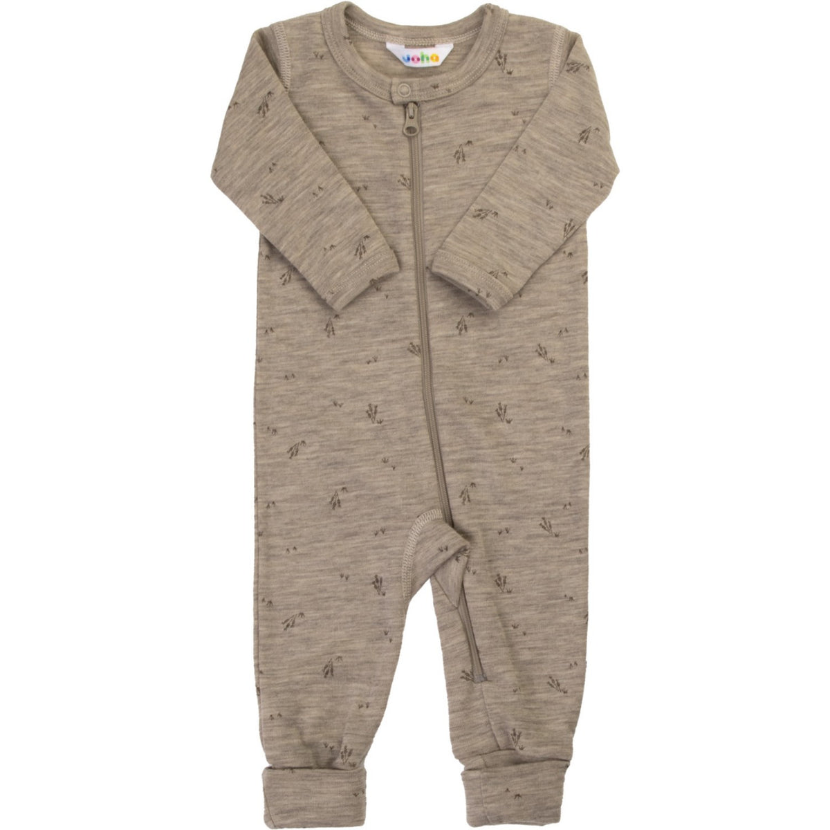 Joha Beige Mel. Buksedragt Med 2In1 Foot