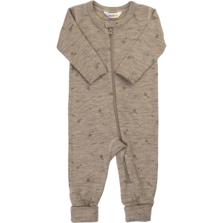 Joha Beige Mel. Buksedragt Med 2In1 Foot