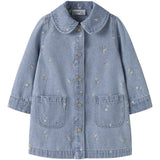 Name It Light Blue Denim Flower Emb Nmfpiper Ls Dnm Kjole 3614-Za
