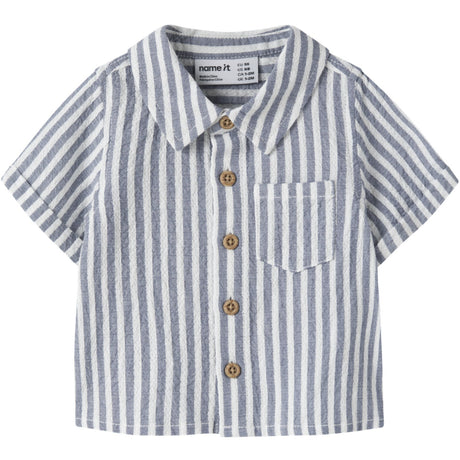 Name It Vintage Indigo Cloud Dancer Nbmfedenis Ss Skjorte