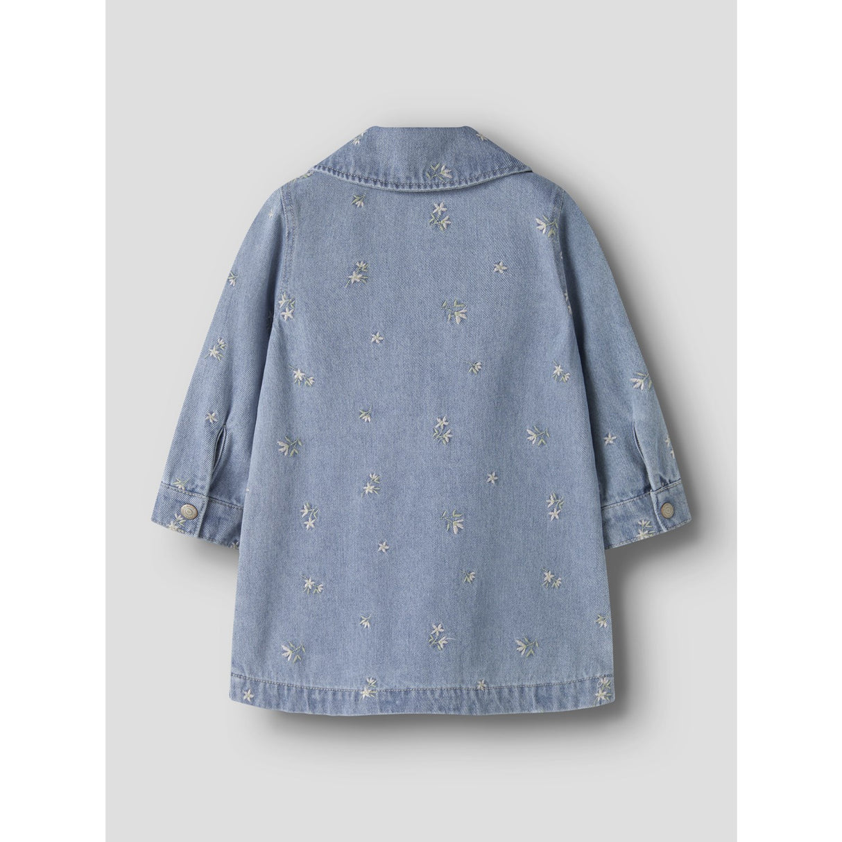 Name It Light Blue Denim Flower Emb Nmfpiper Ls Dnm Kjole 3614-Za