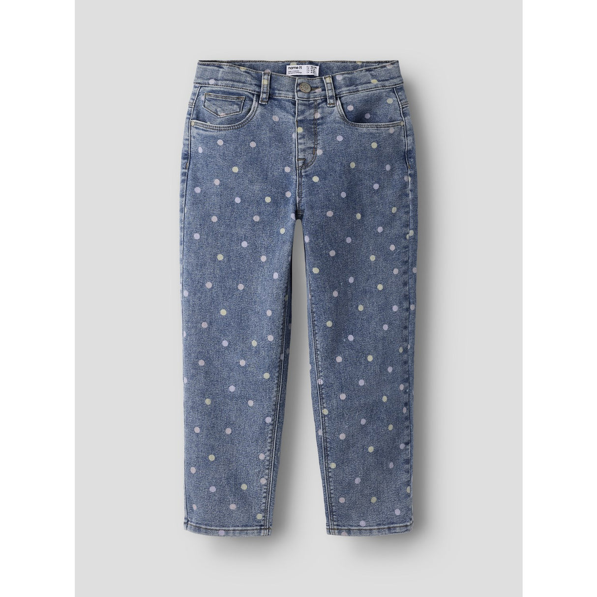Name It Medium Blue Denim Dots Nmfpbella Mor Shaped Jeans 3555-Sz