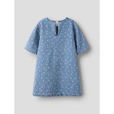Name It Light Blue Denim Flower Aop Nkfpsilla Dnm Aop Ss Kjole 2121-Im