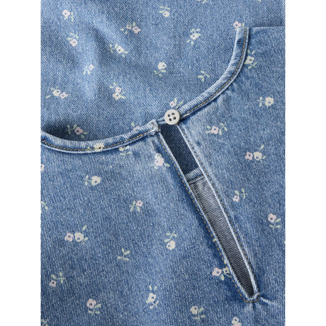 Name It Light Blue Denim Flower Aop Nkfpsilla Dnm Aop Ss Kjole 2121-Im