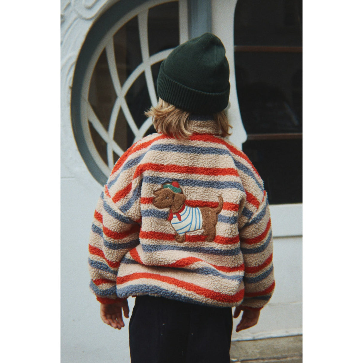 Konges Sløjd Tangerine Stripe Jody Embroidery Bamse Jakke Grs