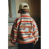 Konges Sløjd Tangerine Stripe Jody Embroidery Bamse Jakke Grs