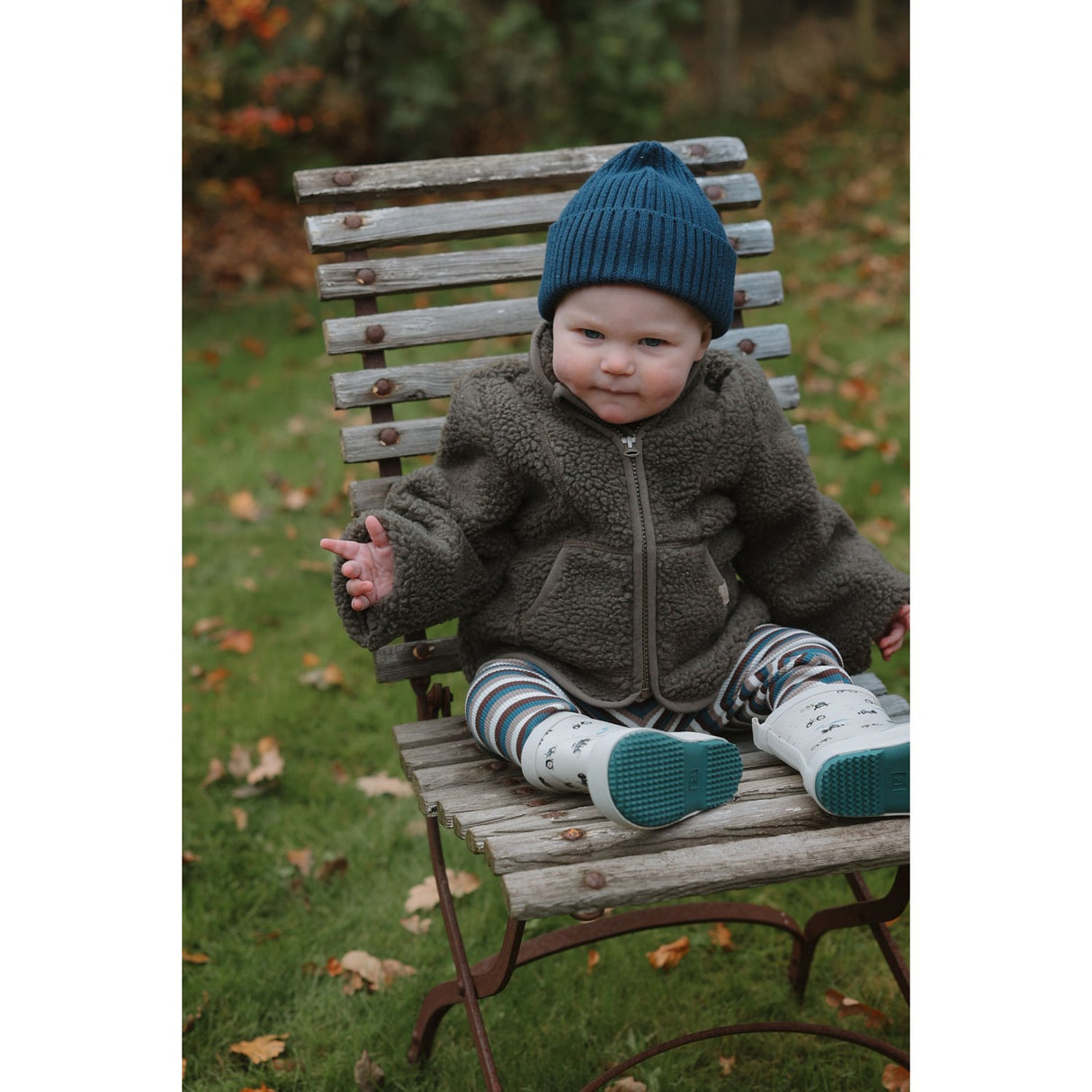 Petit Piao Trekking Green Multistriped Ppsong Leggings