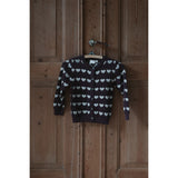 Petit Piao Huckleberry Heart Aop Ppelia Strik Cardigan