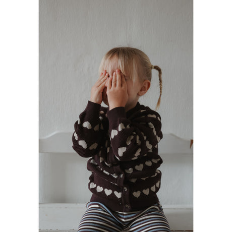 Petit Piao Huckleberry Heart Aop Ppelia Strik Cardigan