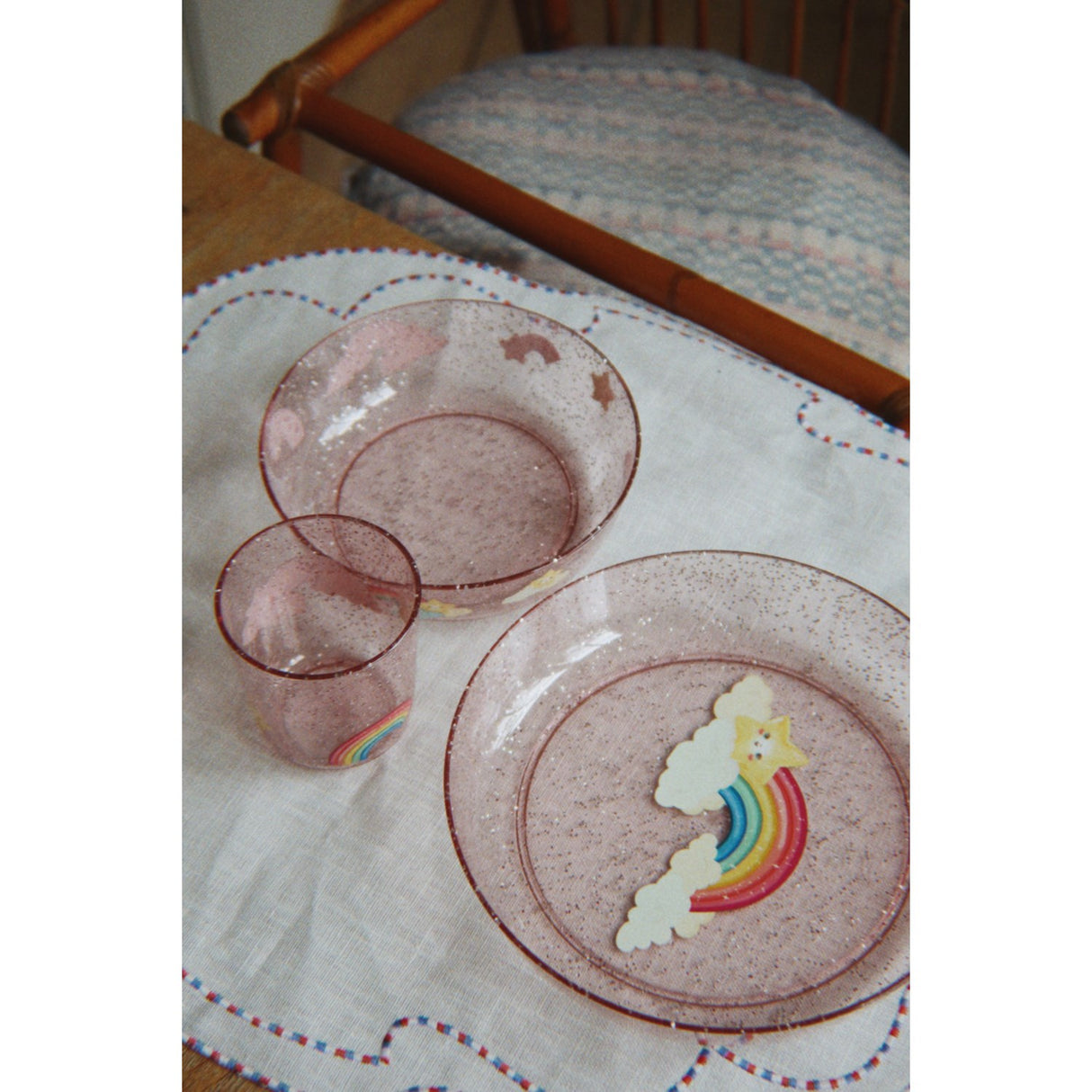 Konges Sløjd Rainbow Sparkly Dinner Sæt