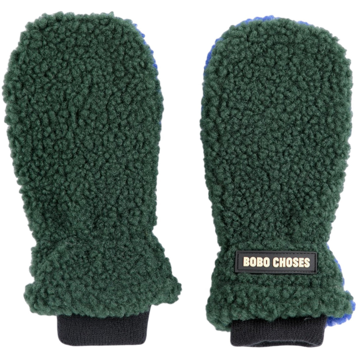 Bobo Choses Dark Green Farve Block Sheepskin Vanter