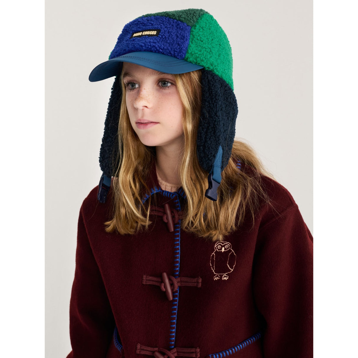 Bobo Choses Navy Blue Farve Block Sheepskin Chapka