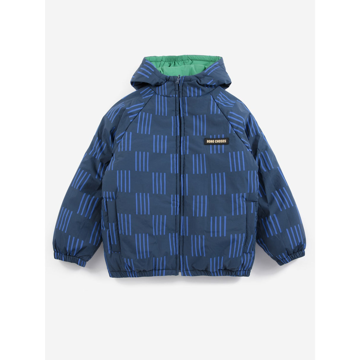 Bobo Choses Navy Blue Almost Moiré All Over Vendbar Anorak