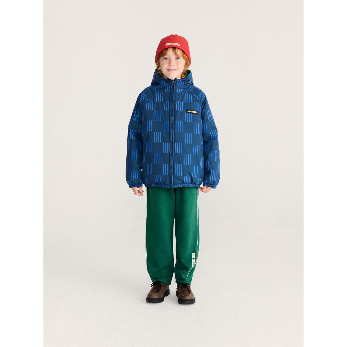 Bobo Choses Navy Blue Almost Moiré All Over Vendbar Anorak